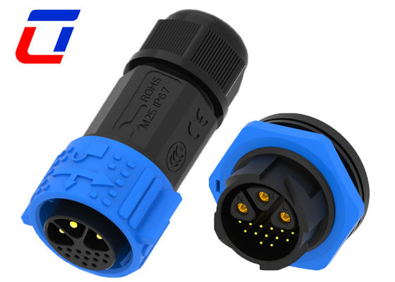 30A 3-Pin-Wasserdichtkabelanschluss IP67 16-Pin-Selbstverriegelungs-Multi-Core-Struktur