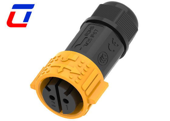 Hochspannung 600V IP67 wasserdichtes Stromanschluss 2 Pins für elektrische Geräte