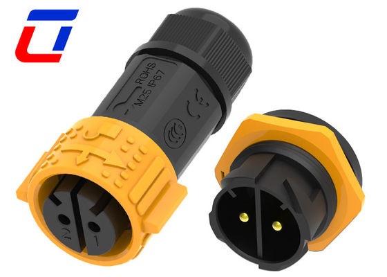 Hochspannung 600V IP67 wasserdichtes Stromanschluss 2 Pins für elektrische Geräte