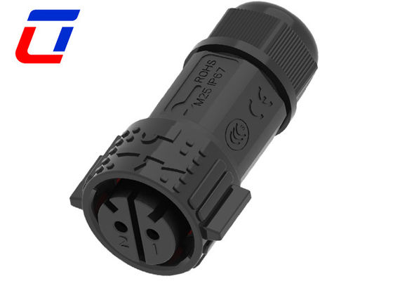 IP67 50A Außenwasserdichtes Steckverbinder 2-Pin-Mann-Frau-Stromanschluss