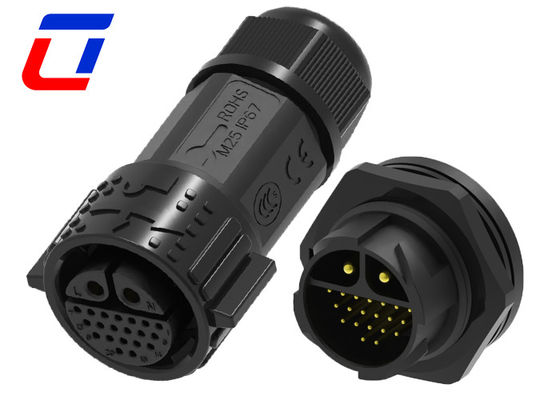 30A Gleichstrom-Wasserdichte Datenkabelanschluss IP67 20-Pin-Selbstverriegelung Multi-Core-Struktur