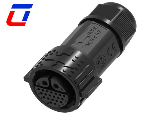 30A Gleichstrom-Wasserdichte Datenkabelanschluss IP67 20-Pin-Selbstverriegelung Multi-Core-Struktur