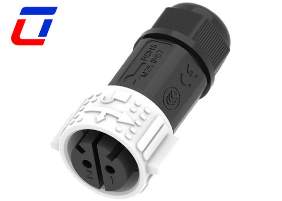 Weiße Farbe 2-Pin-weiblicher wasserdichter Stecker IP67 männlicher Stecker