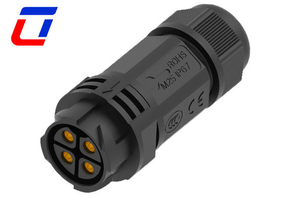 Rot IP67 Stromkabelanschluss 500V 40A Lötungstyp Männlich weiblich Anschluss 4 Stift