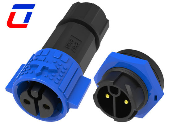 Blau-Schwarz Wasserdicht 2-Pin LED-Licht-Anschluss Draht an Bord Stromanschluss