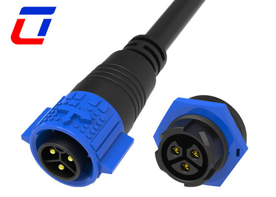 M19 LED 3-Pin-Wasserdichte Verbindung Männliches Kabel Weibliches Panel Mount Verbindung 20A