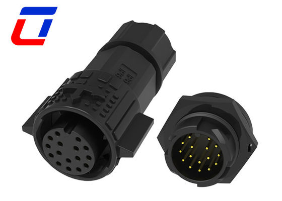 18 Pin Push Lock Wasserdichtes Datenanschluss Männliches Panel Mount Kreisverbindung
