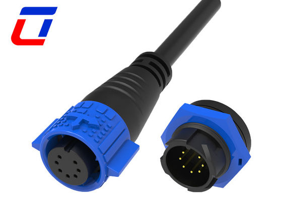 7 Pins elektrische 12V wasserdichte Drahtanschlüsse IP67 M19 Schnellverriegelung Kabelanschluss