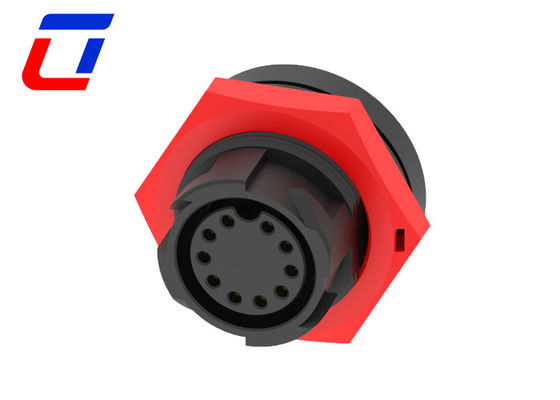 Rot M19 IP67 Wasserdichtes Steckverbinder 10 Pins Männliches Weibliches wasserdichtes Kabelverbinder