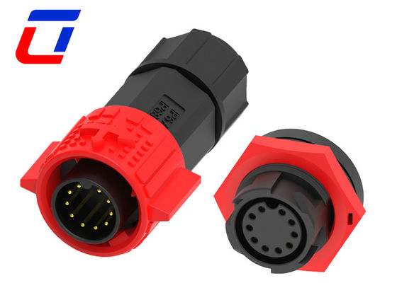 Rot M19 IP67 Wasserdichtes Steckverbinder 10 Pins Männliches Weibliches wasserdichtes Kabelverbinder