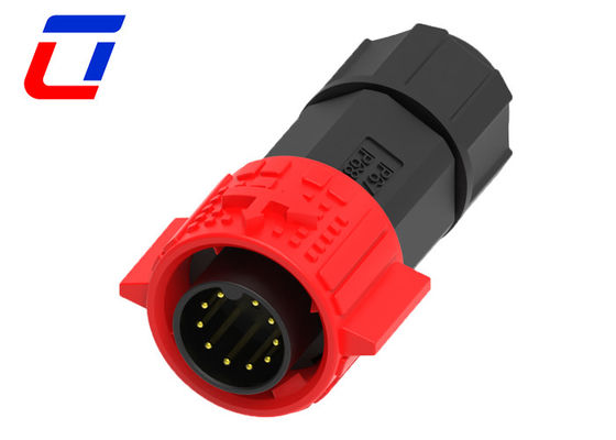 Rot M19 IP67 Wasserdichtes Steckverbinder 10 Pins Männliches Weibliches wasserdichtes Kabelverbinder