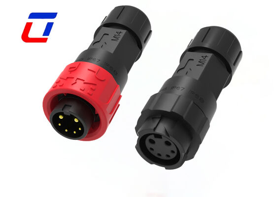 M16 Multi-Pin Stecker auf Buchse mit Schnellverschluss Wasserdicht 2 Strom 4 Signal IP67