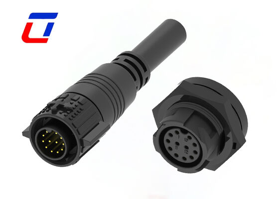 Hochstabile PA66 M19 12-polige wasserdichte Schnellverbindungs-Wire-to-Board-Steckverbinder