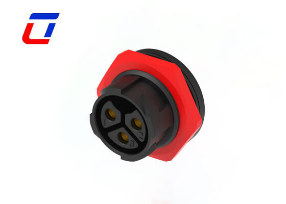 3 Pin Waterproof Connector M25 Red Board Power Connector To Heavy Machinery