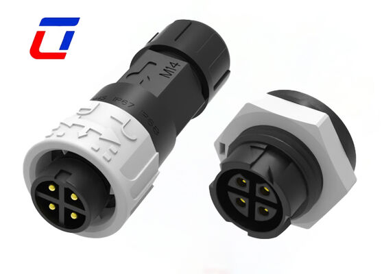 Rund-Panel-Einbausteckverbinder 4-polig M16 IP67 10A Drahtverbinder wasserdicht