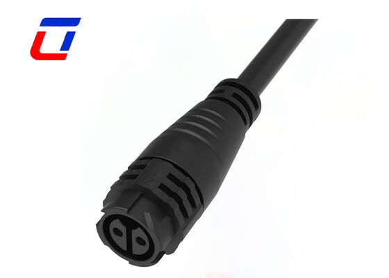 IP67 Wasserdichtes Stromkabelanschluss M19 2Pin Gelb geformte Push Lock-Anschlüsse