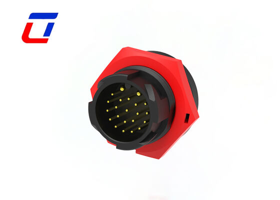 Runder wasserdichter Stecker M19 Multi-Pin 2+20-polig IP67 vergoldete Drahtverbinder