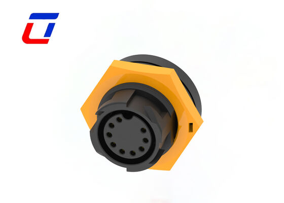 9-polige Stecker- und Buchsenverbinder M19 Outdoor PA66 Daten Messing vergoldeter Stecker