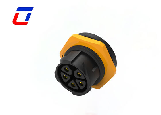 M25 5-poliger Panel-Mount-Steckverbinder, schneller elektrischer Nylon-Stecker für Solarstromanlagen