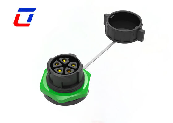 M25 5 Pin IP67 Kreislaufanschlüsse 50A Kunststoff-Mann-Frauen-Steckeranschlüsse