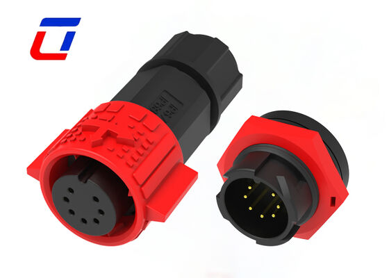 300V M19 Round IP67 Waterproof 7 Pin Plastic Male Female Connectors For Control Systems