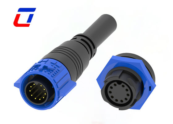 M19 IP67 Wasserdichter männlich-weiblicher Steckverbinder PA66 10-poliger Datenanschluss ODM