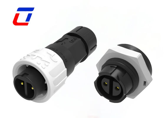 IP67 M16 10A 2-Stift-Wasserdichte Anschlüsse ODM-Pushlock-Runddraht-Stromanschluss