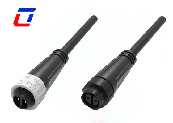 IP67 M16 10A 2-Stift-Wasserdichte Anschlüsse ODM-Pushlock-Runddraht-Stromanschluss