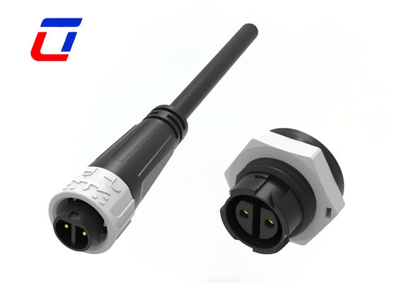 IP67 M16 10A 2-Stift-Wasserdichte Anschlüsse ODM-Pushlock-Runddraht-Stromanschluss