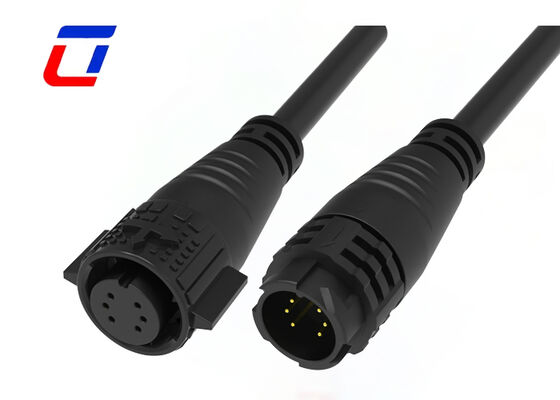 M19 6 Pin 10A vergoldete Drahtanschlüsse PA66 wasserdichte Datenanschluss