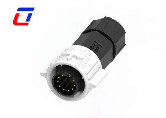 300V M19 10 Pin Waterproof Data Connector Push Locking Circular Male Female Connector
