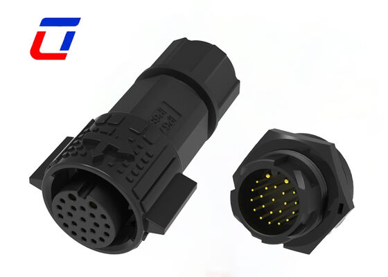 M19 2+20 Kreisförmige Multi-Pin-Anschlüsse Kunststoff PA66 Leistungsdaten Schnellschließverbinder