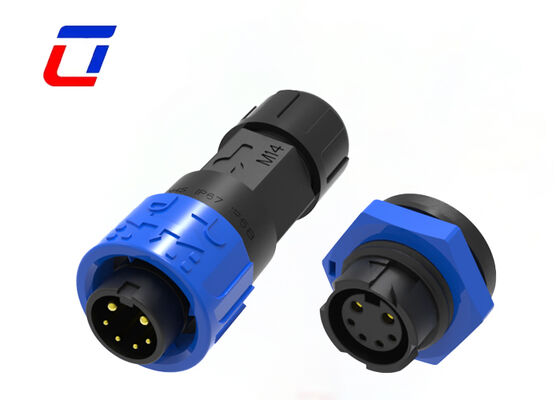 M16 2+4 Pin Plastikkreislaufanschluss 300 V Wasserdichte Außenelektrische Signalanschlüsse