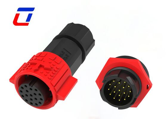 5A IP67 M19 wasserdichte Stecker- und Steckdosisverbindungen Kunststoff PA66 18-Pin-Datenanschluss