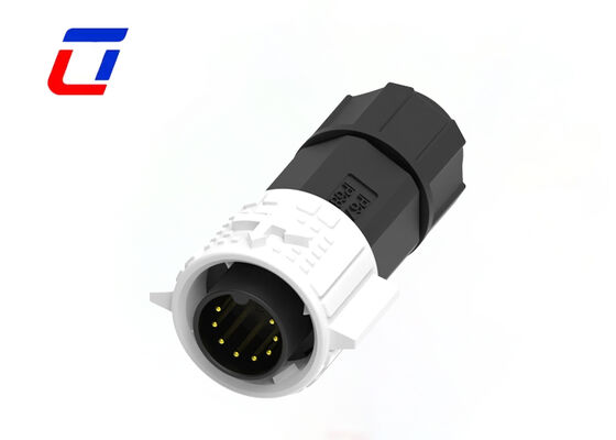 Niedrigspannung 300V M19 8-Pin-Kreislaufanschluss PA66 Wasserdichtes Push Lock-Datenanschluss