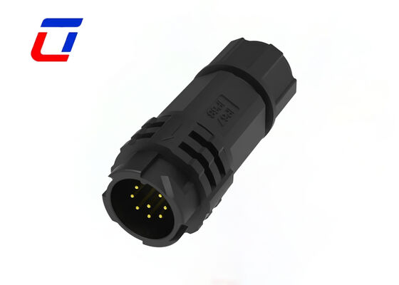 Niedrigspannung 300V M19 8-Pin-Kreislaufanschluss PA66 Wasserdichtes Push Lock-Datenanschluss