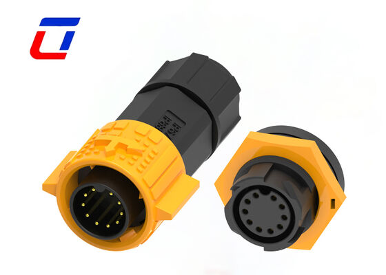 300 V kreisförmige Push-Pull-Steckverbinder, 10-poliger wasserdichter M19-Stecker für LED-Anzeigen im Außenbereich
