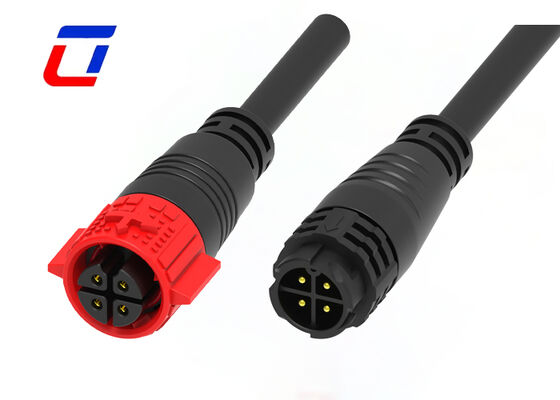 20A PA66 4 Pins Draht-zu-Draht-Anschluss M19 Druckschloss IP67 Wasserdichtes Stromanschluss