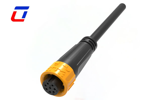Vergoldete M16 8-Pin Kunststoff-Stecker und -Buchse, 300V wasserdichter Kabelstecker