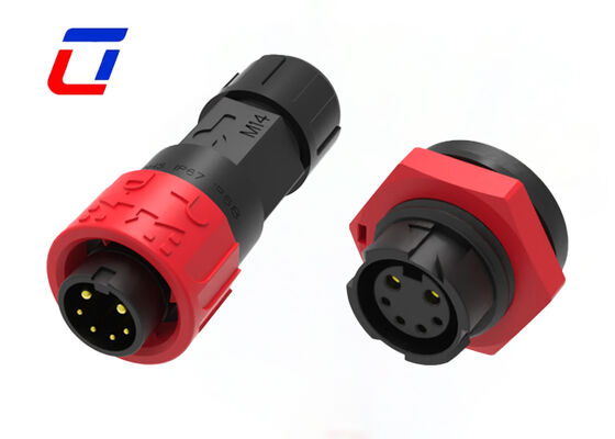 2+4Pin M16 IP67 Solder Wire To Board Connectors Multi Pin Connectors Waterproof 300V