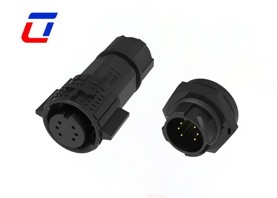 Brass Gold-Plated M19 300V 15A 6 Pin Male Female CE Push Lock Data Connector