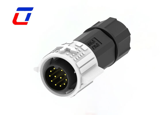 PA66 M19 Low Current 5A Waterproof LED Connector Push Locking 12 Pin Data Connector