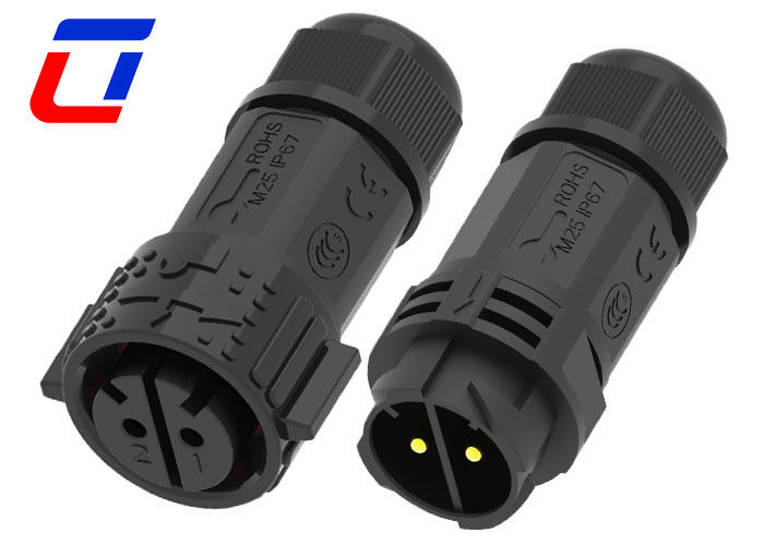 IP67 50A Außenwasserdichtes Steckverbinder 2-Pin-Mann-Frau-Stromanschluss