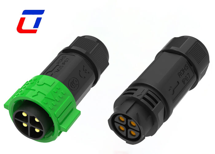 M25 4-Pin IP67 Stromanschluss 50A Messing-Push-Sperrkabel zu Kabel-Wasserdichte-Anschlüsse