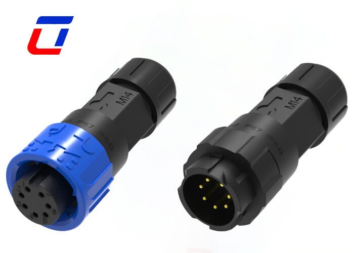 M16 7 Pin Male Female Waterproof Connectors  Industrial Plastic Circular Data Connector