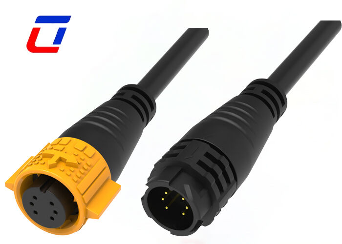 M19 Männlich-Frauen-Kabelanschlüsse OEM 6-Pin-Wasserdichte 300-Volt-Anschluss für Daten