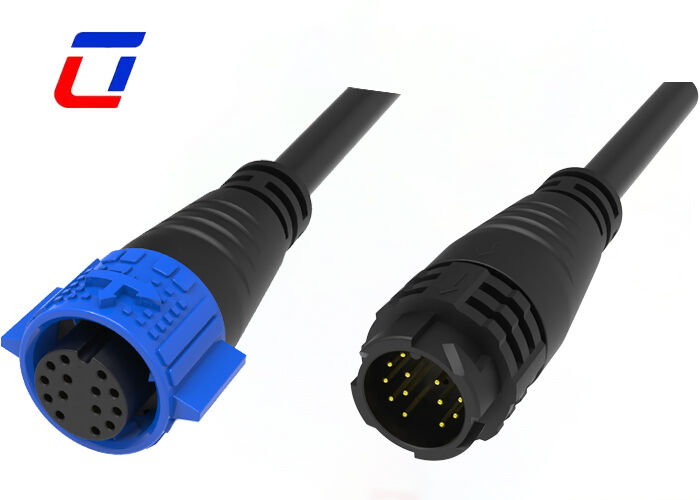 M19 300 V geformter LED-Steuerungs-Schnellanschluss, 14-poliger wasserdichter Kabelanschluss für den Außenbereich