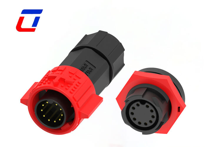 M19 IP67 Wasserdichter männlich-weiblicher Steckverbinder PA66 10-poliger Datenanschluss ODM