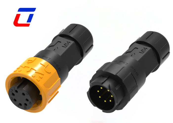 300V M16 7-Pin-Wasserdichte Anschlüsse Schubverriegelung Männliches weibliches Kabel zu Kabel-/Boardanschlüssen