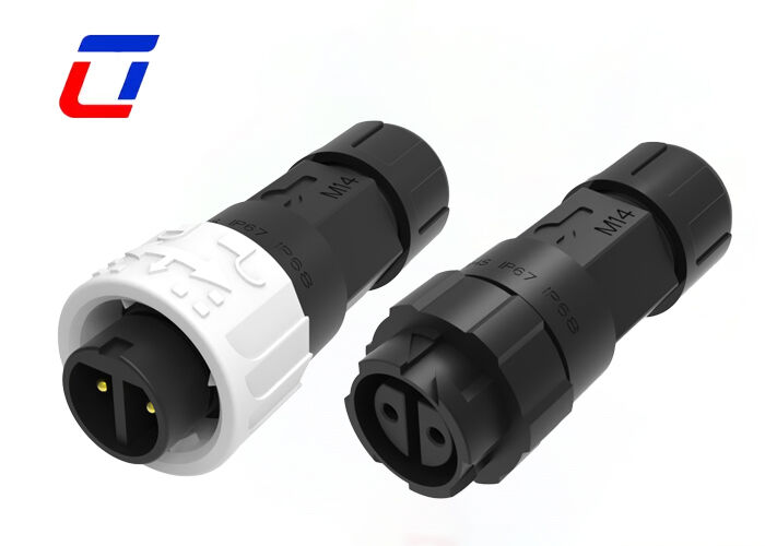 IP67 M16 10A 2-Stift-Wasserdichte Anschlüsse ODM-Pushlock-Runddraht-Stromanschluss